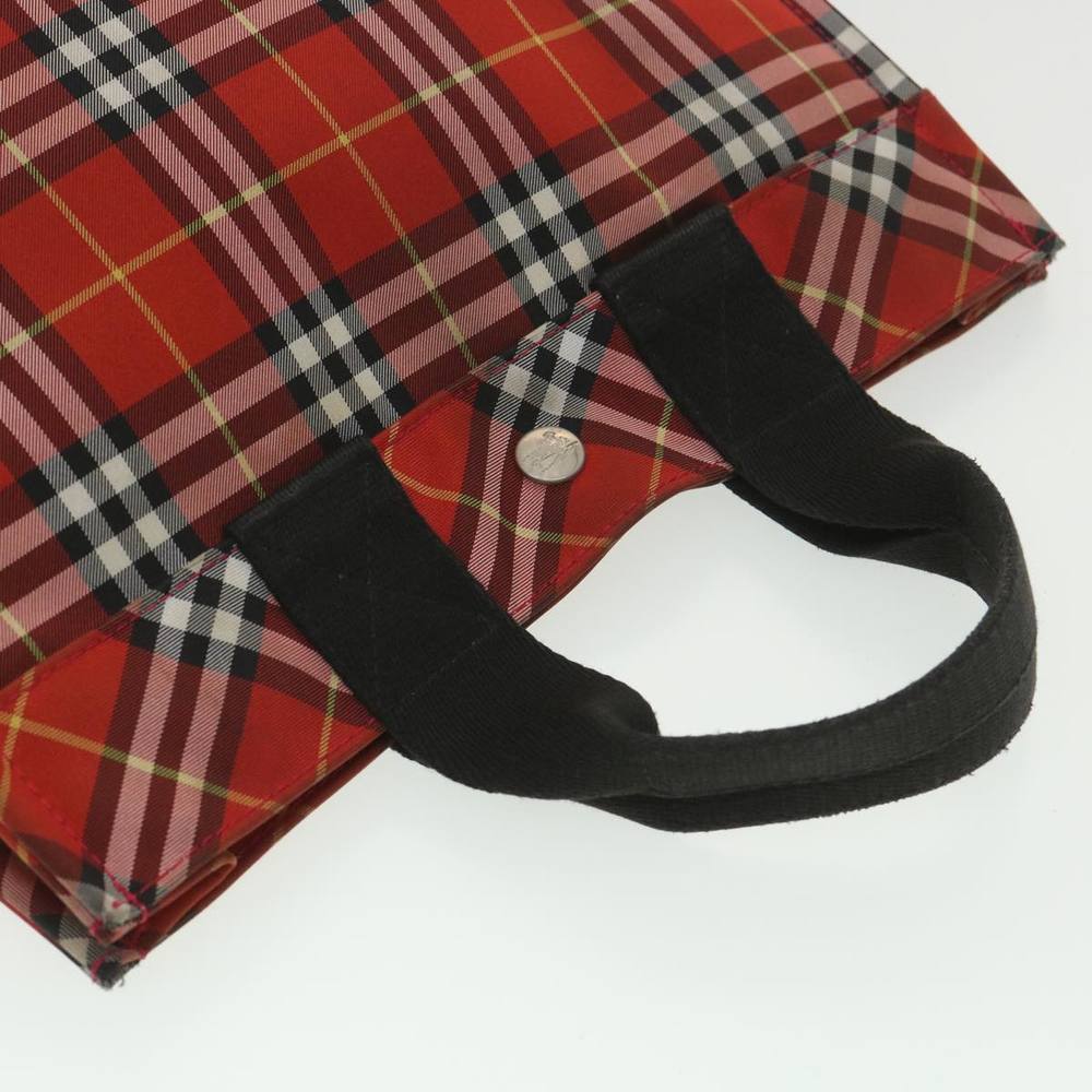 BURBERRY Nova Check Hand Bag Nylon Red Auth 37309 - Picture 6 of 10